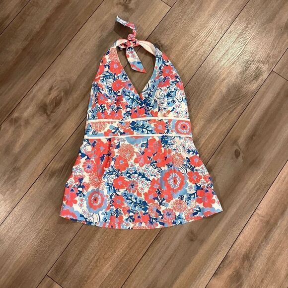 Lilly Pulitzer Pink Pattern Halter Top Women 0 Bin P-30‎ - Picture 1 of 4